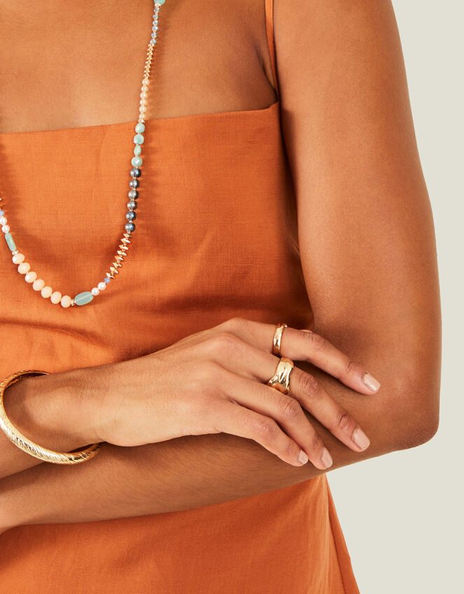 2-Pack Textured Chunky Rings Gold
