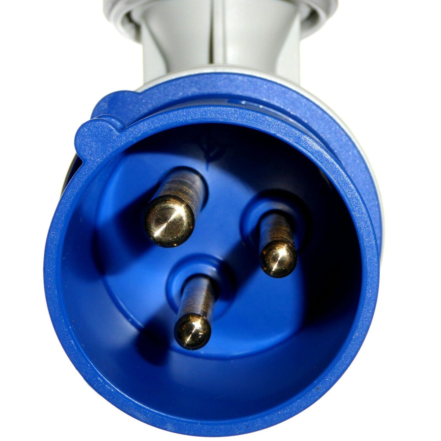 16 a 3 Pin Angled Plug 1 Phase Ip44 Caravan Camping 2 P+e 230 v Garo 16 Amp Blue