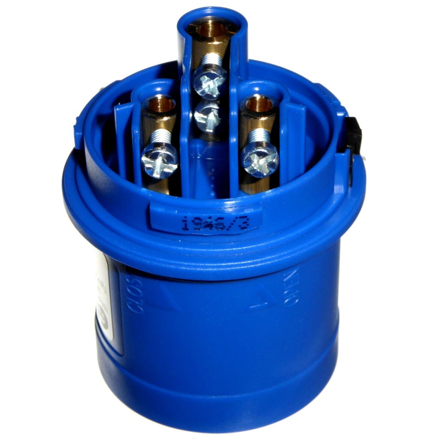 16 a 3 Pin Angled Plug 1 Phase Ip44 Caravan Camping 2 P+e 230 v Garo 16 Amp Blue
