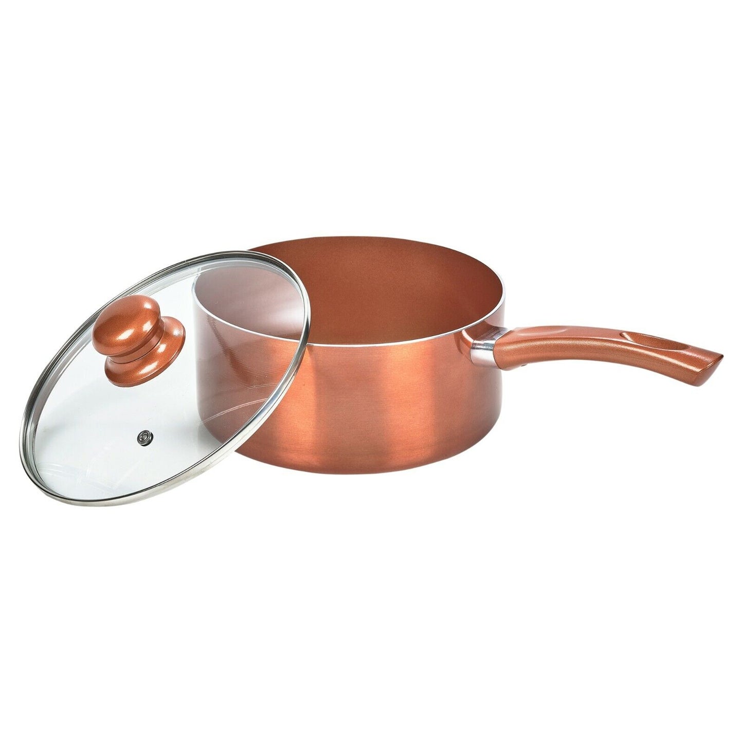 6 Pcs Urbn-Chef Ceramic Copper Induction Cooking Pots Lid Saucepans Cookware Set