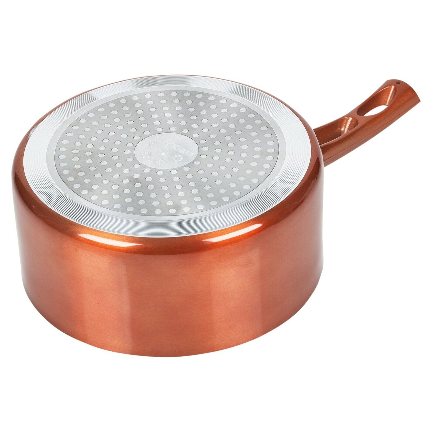 6 Pcs Urbn-Chef Ceramic Copper Induction Cooking Pots Lid Saucepans Cookware Set
