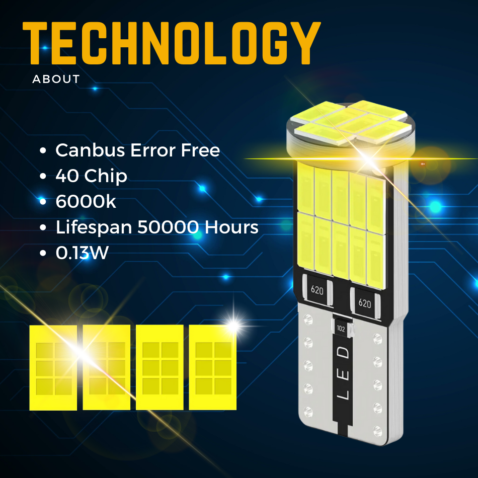 10x 501 T10 Led Bulbs Side Light Error Free Canbus 26 Smd W5W Xenon Bright White