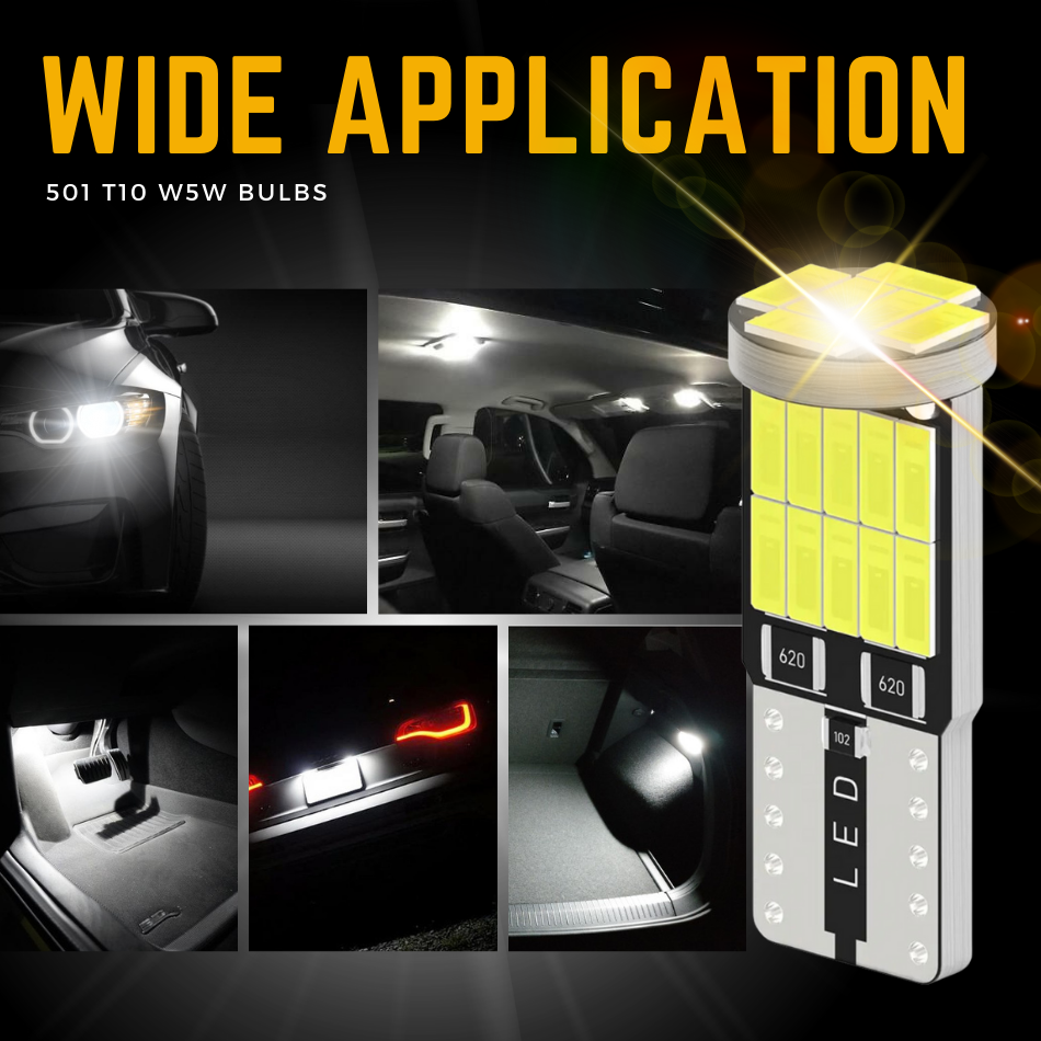 10x 501 T10 Led Bulbs Side Light Error Free Canbus 26 Smd W5W Xenon Bright White