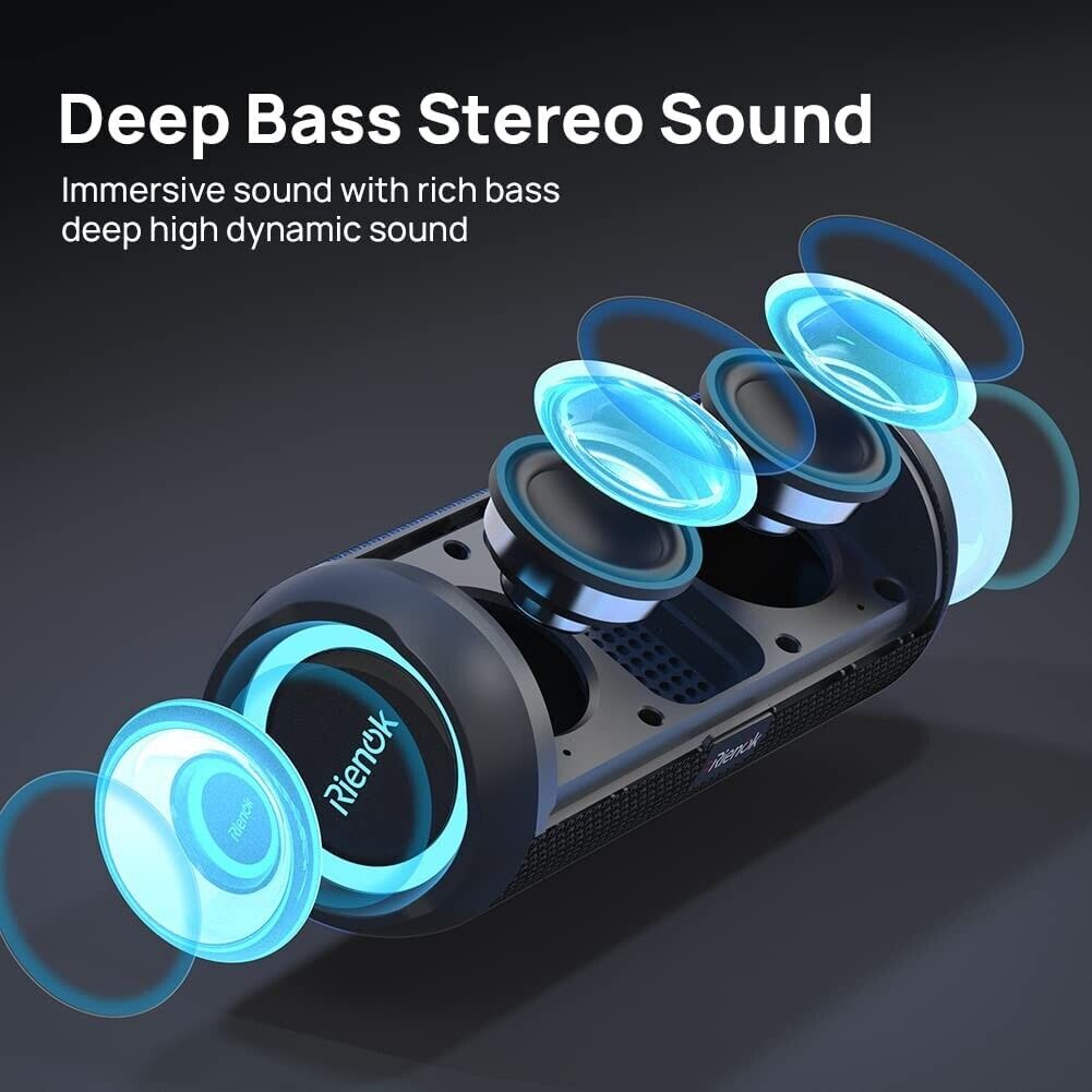 Bluetooth Speaker Portable Wireless Waterproof HD Stereo 20 Hour Battery 3600mAh