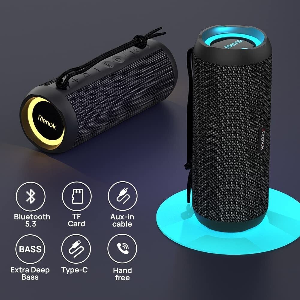 Bluetooth Speaker Portable Wireless Waterproof HD Stereo 20 Hour Battery 3600mAh