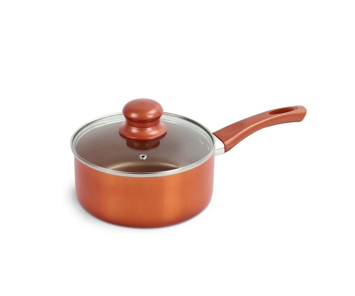 6 Pcs Urbn-Chef Ceramic Copper Induction Cooking Pots Lid Saucepans Cookware Set