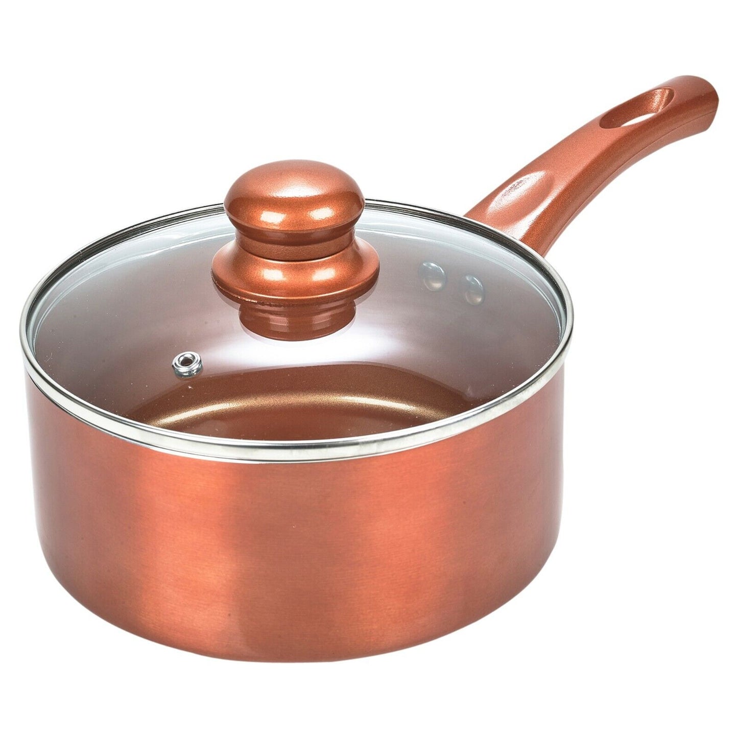 6 Pcs Urbn-Chef Ceramic Copper Induction Cooking Pots Lid Saucepans Cookware Set